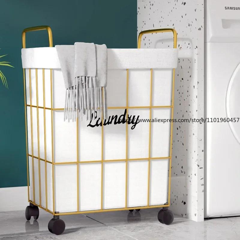 Fashion Light Luxury Household Laundry Hamper High-end Simple Toys Storage Basket Creative Multi-functional Bedside Cabinet