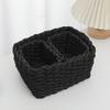 3Pcs Handmade Straw Woven Soft Round Paper Rope Storage Basket for Organizing Decorative Storage Bins Office Storage Box 2025