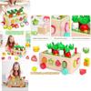 Colorful Educational Wooden Farm Fishing Shape Matching Car Toys For Kids