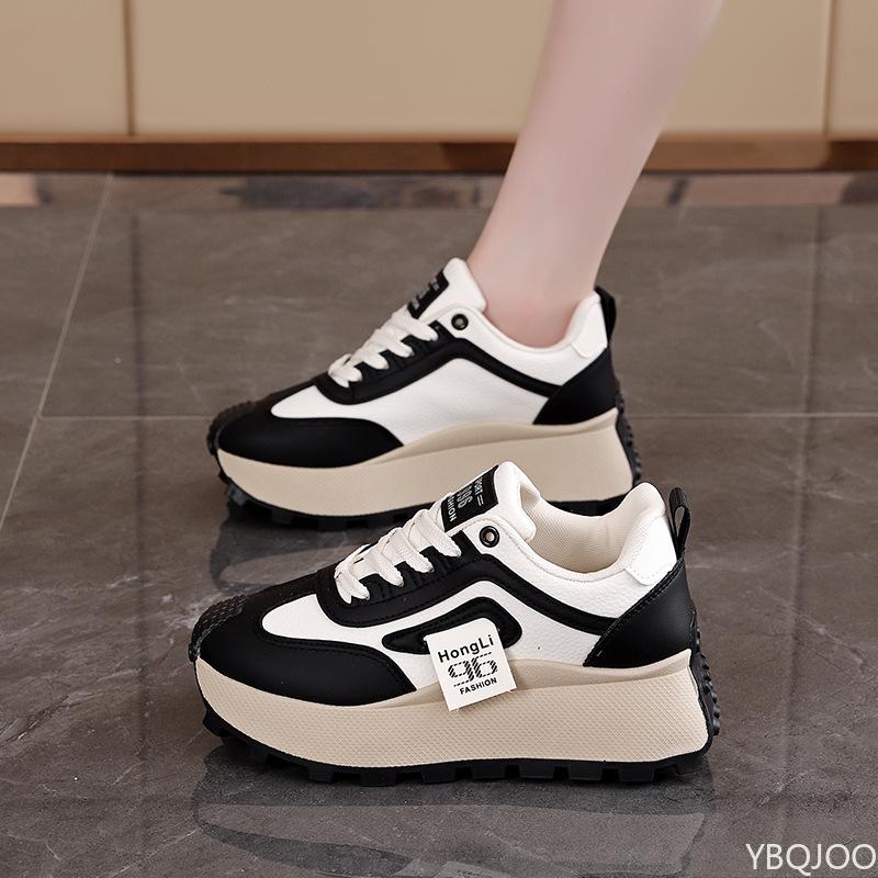

Fashion Light Luxury Women s Shoes Spring New Casual Non Slip Thick Sole Sports Casual Vulcanized Single Shoe Plataforma Mujer Sneakers 35 чёрный