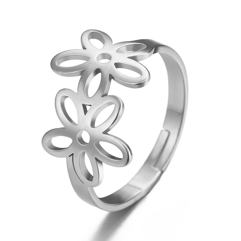 Cazador Flower Finger Rings Gold Color Women Ring 2026 New Arrival Adjustable Stainless Steel Fashion Jewelry wholesale