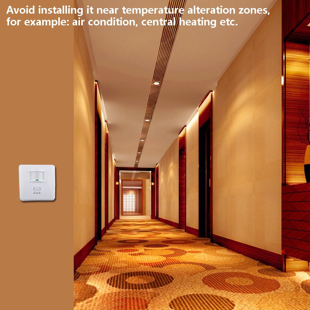 Automatic Light Motion Sensor Occupancy Recessed In-wall Wall Switch Lamp Light ON/OFF/PIR/MIC Infrared Motion Sensor Detector