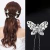 5Pcs Fashion Bridal U-shaped Rhinestone Pearl Flower Hairpin Metal Hair Barrette Rhinestone Hair Clip Crystal Flower Hair Fork