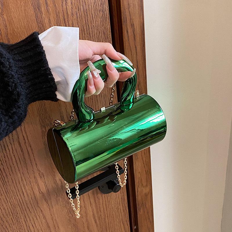 Xiaoxiangfeng Candy-colored Acrylic Box Bag 2025 Autumn and Winter New Laser Dinner Bag Crossbody Chain Bag