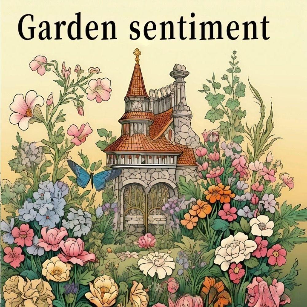 Stressabbauendes Malbuch mit Blumen 20 Blatt Graffiti-Malbuch Buntstift