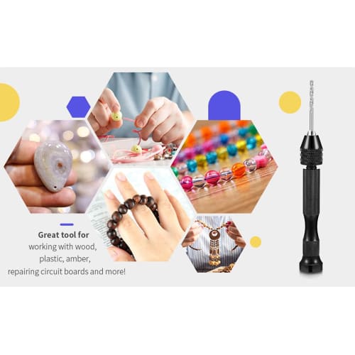 WANJICHENRUI 10-Piece Set with Pin Vise, Hand Drill, Craft Tools, Plastic Model Tools, and Storage Case for DIY Crafts (Black)