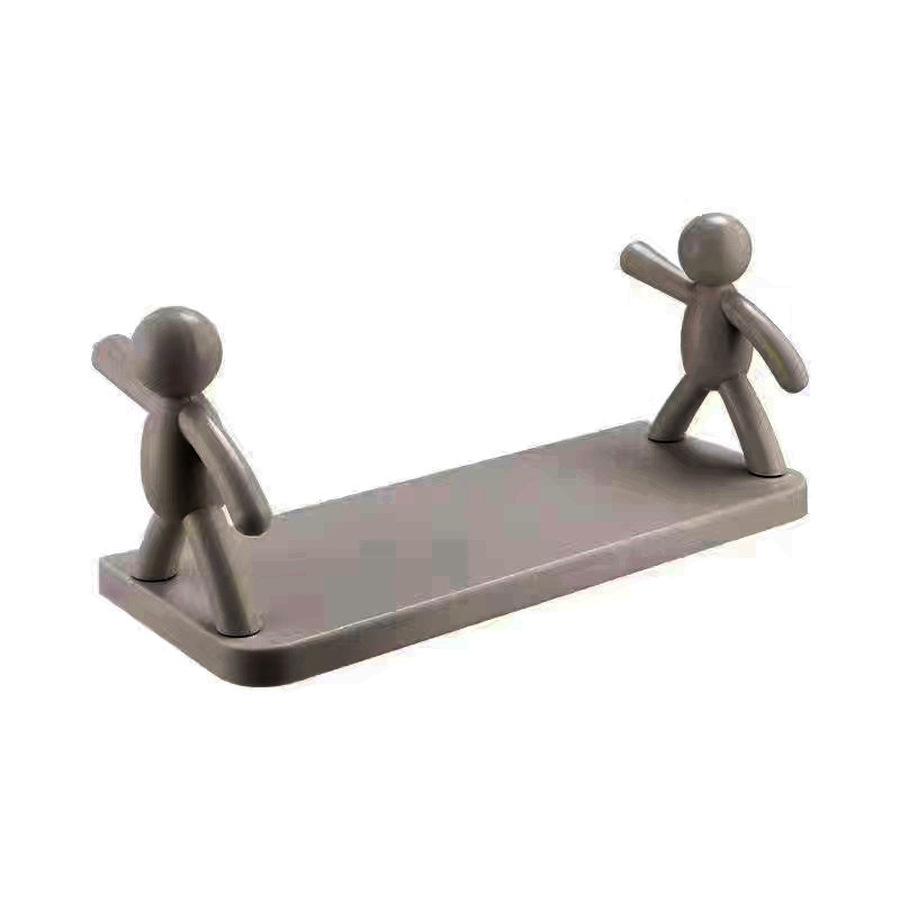 

New Storage Shelves No punching Cute White Doll Shelves Shelf Self-adhesive Kitchen Spice Jar Cosmetics Bathroom Storage Racks серый