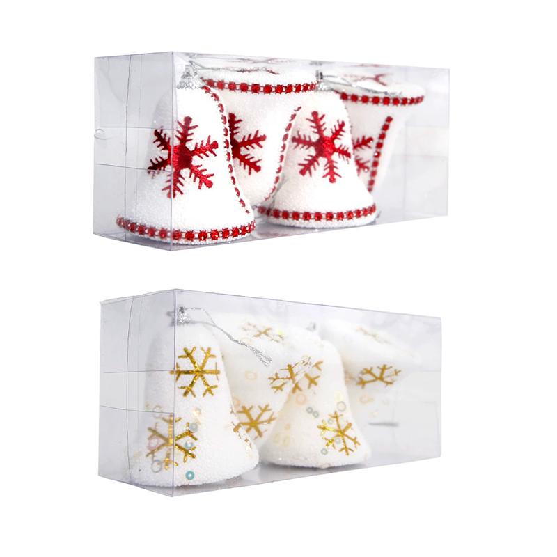 

WTEMPO Snowflake Pattern Christmas Tree Hanging Bell Pendants Christmas Festive Atmosphere Arrangement Bell Ornaments Indoor Outdoor Events Supplies, 2set белый