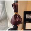 New Fashion Soft Leather Clutch Bag Luxury Designer Retro Mini Bucket Pouch Party Evening Bags Women Pleated Handbag