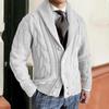 Autumn Winter Warm Sweater Mens Cardigan Knitted Long Sleeve Breasted Collar Jacket Coat Male Casual Fashion Knitwear Clothing