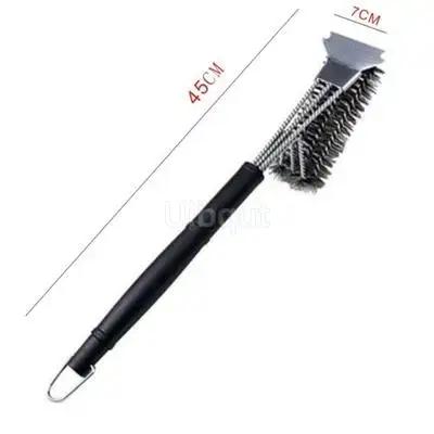 Grill Cleaning Brush BBQ tool Grill Brush 3 Stainless Steel Brushes In 1 Provides Effortless Cleanin pizza furnace stove brush