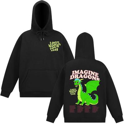 Imagine Dragons Loom World Tour 2025 Vintage Hoodie Man Woman Fashion Oversized Sweatshirt Long-sleeved Aesthetic Hip-hop Hoodie