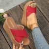 Summer Crossed Wedge Heel Slippers Women's Muffin Large Size Casual Thick Bottom Cool Slippers 34-43