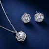 Moissanite Rose Firework Zirconia Necklace and Luxury Stud Earrings - Women's Niche Design Hot Seller