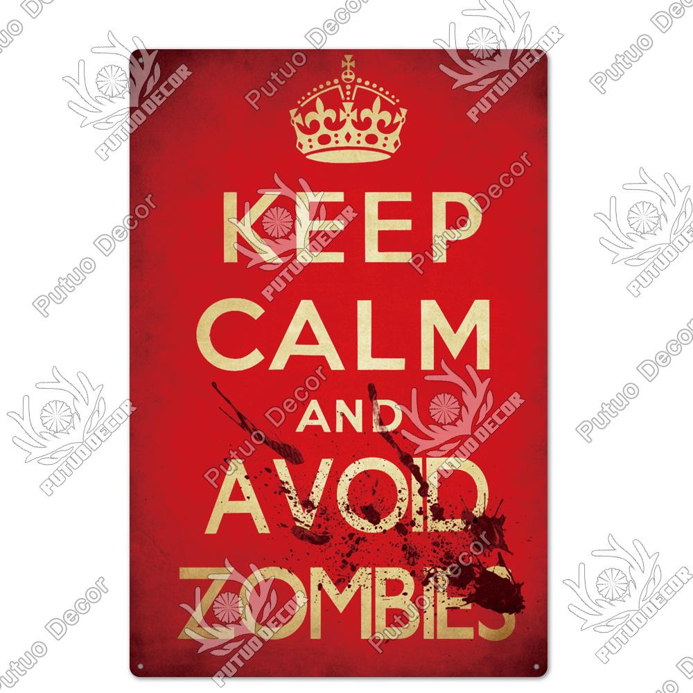 Decor Zombie Vintage Tin Sign Plaque Metal Plate Retro Posters Wall Decor for Bar Pub Club Man Cave Art Painting
