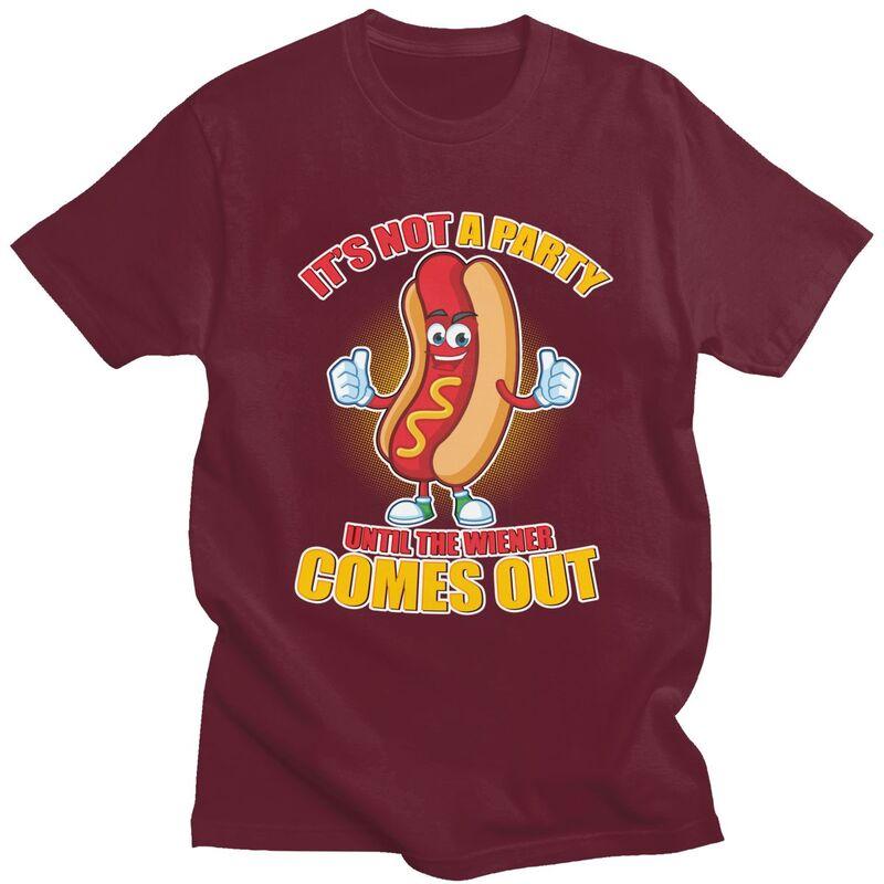 Its Not A Party Until The Wiener Comes Out T Shirt Unisex ShortSleeve Tshirts Streetwear Casual Graphic Tee Slim Fit Clothing