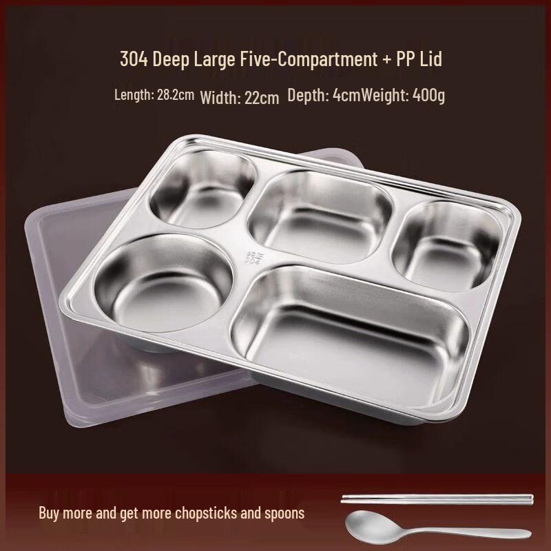 Jiakangming Stainless Steel Divided Lunch Tray