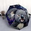 Koala Pattern, Automatic Folding Umbrella, Portable and Foldable Design, 8 Ribs, a Christmas or Birthday Gift.