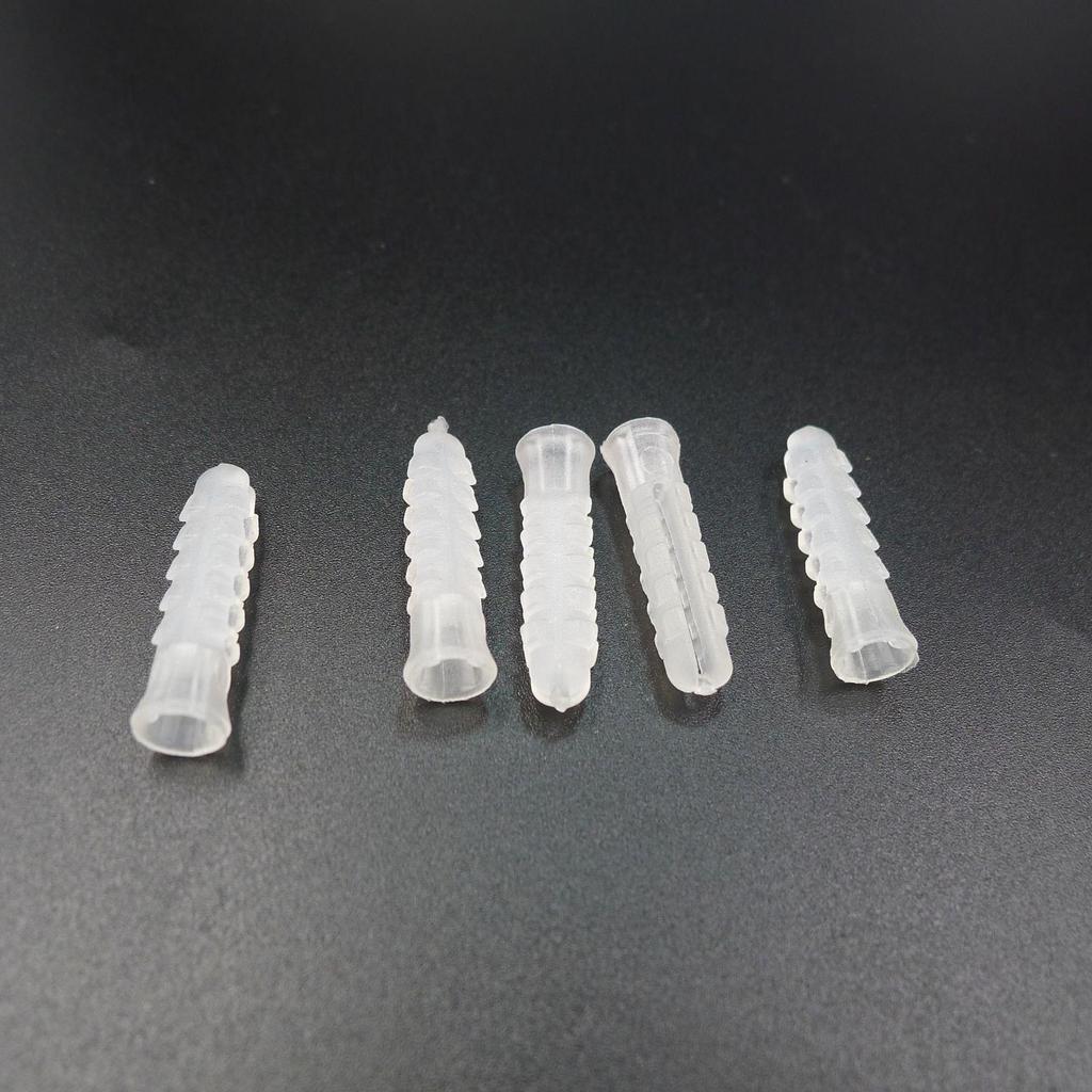 M6 Transparent Wall Plug Expansion Tube with Self-Tapping Screw, Washer, and Rubber Plug