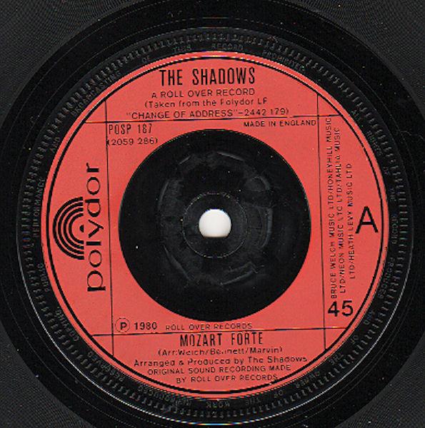 

7inch Record SHADOWS Mozart Forte POSP187 Polydor 1980 UK Pop Used