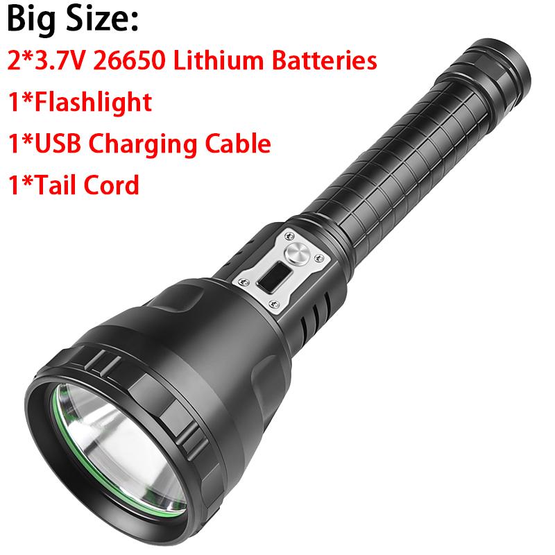 XHP90 LED High Power USB Rechargeable Flashlight Light Tactical Camping Personal 26650 Strong Battery Mini Powerful Flashlights