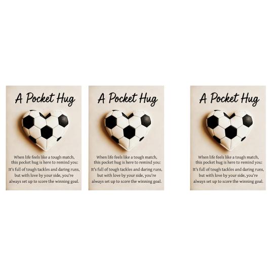 Football Pocket Hug Heart-Shaped Football Ornament with Inspirational Card Emotional Support Mini Pocket Hug