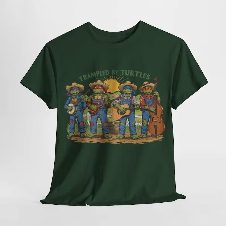 Trampled By Turtles Band Graphic Unisex Green T Shirt Full Size S5xl S