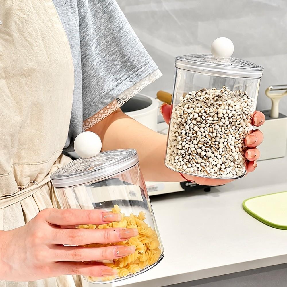 with Lid Airtight Food Storage Container Transparent Storage Jar Plastic Storage Box Home