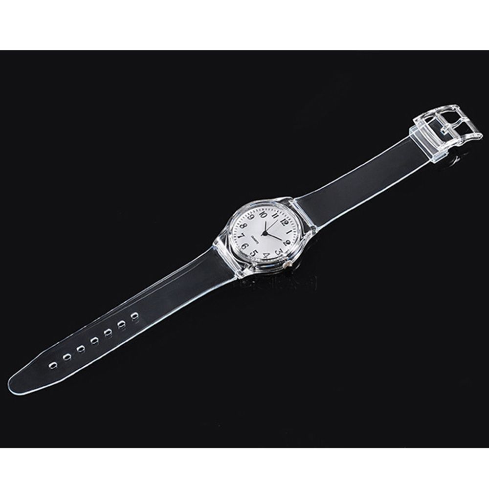 Good Sport Band PVC New Women Transparent Analog Stainless Steel Wrist Watch Watches Quartz