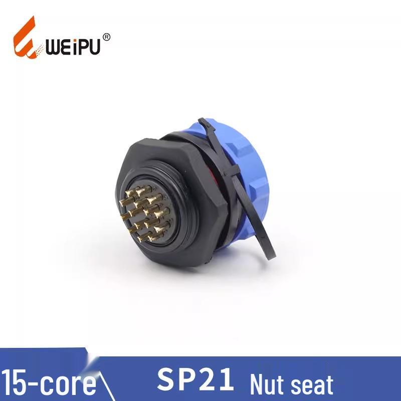 WEIPU SP21 Waterproof Aviation Plug, 2-12 Pin Male Connector with Rear Nut Socket