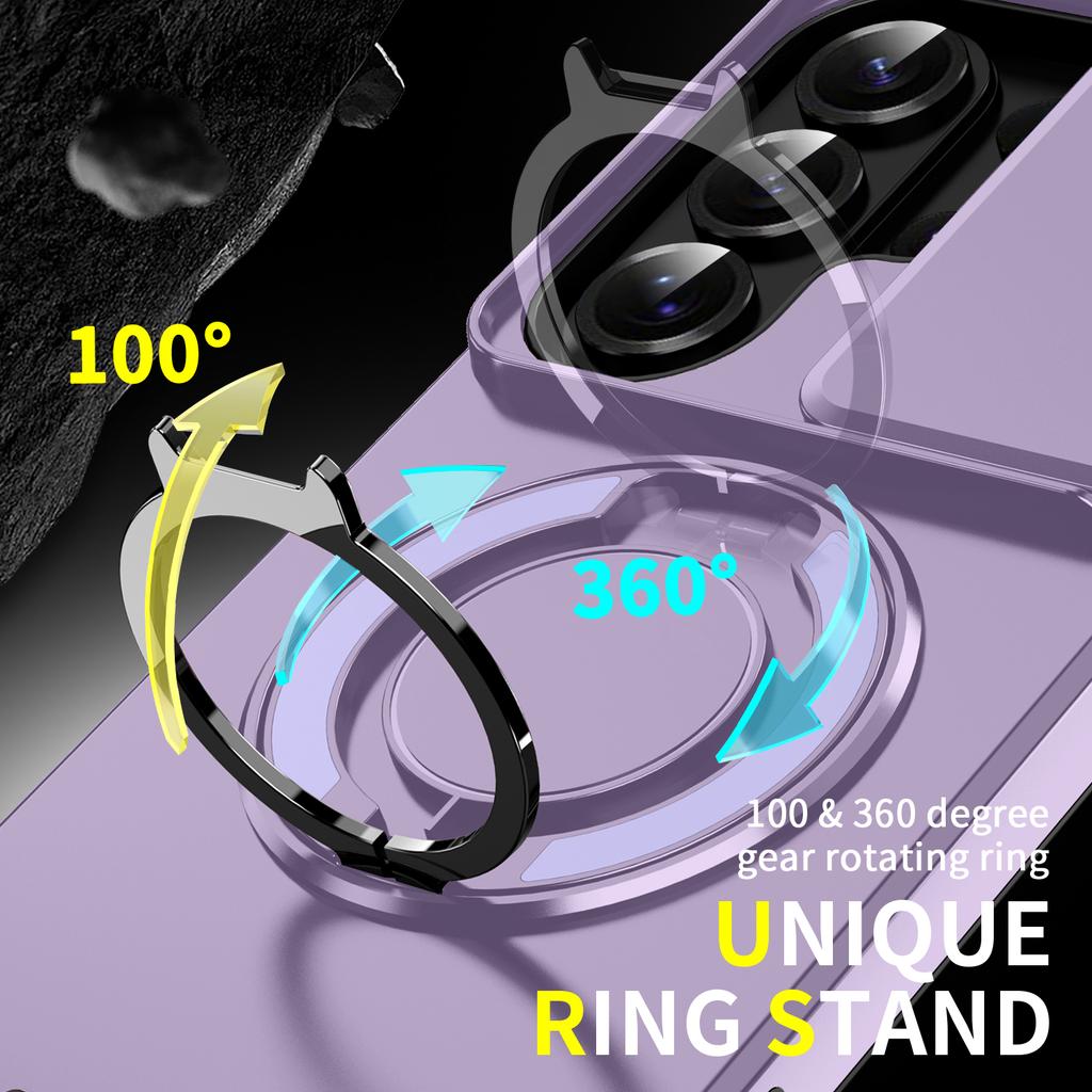 For Magsafe Holder Armor Phone Case for Samsung Galaxy S26 S24 FE S25 Edge S23 Plus S22 S21 Ultra Slide Camera Shockproof Cover