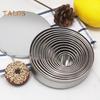 1 Set Circle Cookie Cutter Non-stick Multipurpose Stainless-Steel Practical Round Cookie Cutter Set Metal Baking Ring Kit Kitchen Supplies