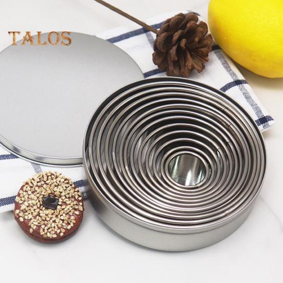 1 Set Circle Cookie Cutter Non-stick Multipurpose Stainless-Steel Practical Round Cookie Cutter Set Metal Baking Ring Kit Kitchen Supplies