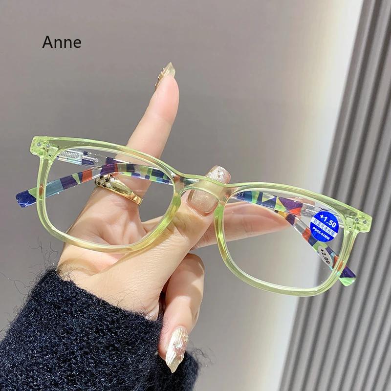 Blaulichtfilter Lesebrille Blumendruck PC-Rahmen Alterssichtigkeit Brille Mode Cat-Eye Brille Weitsichtigkeitsbrille +1.0~+4.0