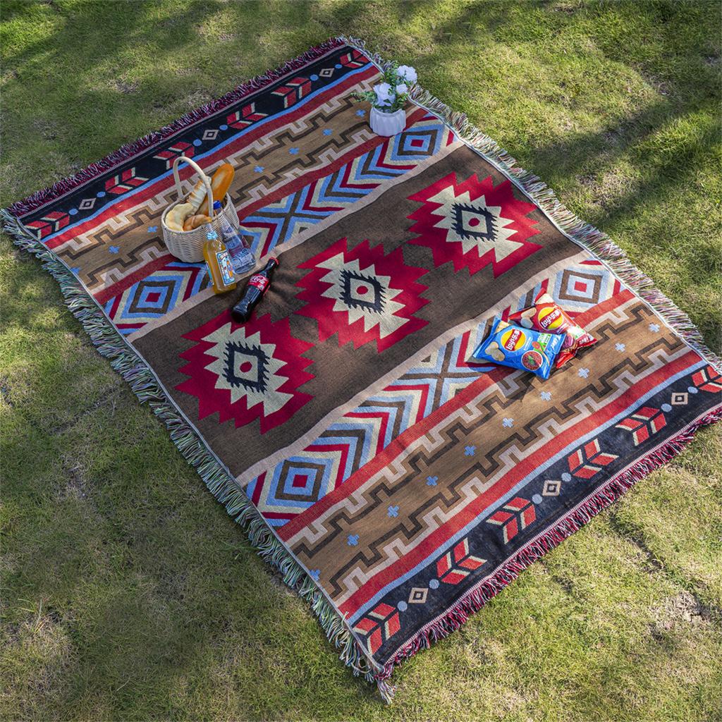 Picnic Mat Moisture-proof Mat Thickened Ins Wind Outdoor Floor Mat Camping Picnic Cloth Bohemian Carpet