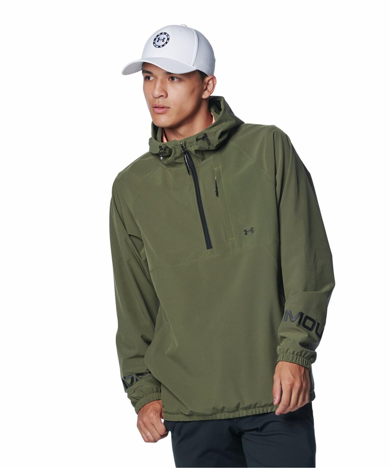 

Under Armour UA Drive Anorak Jacket Marine OD Green Black LG /