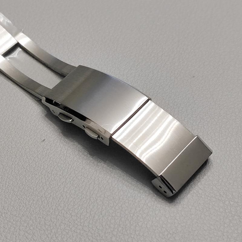 Correa de Reloj de Acero Inoxidable 316L de Primera Calidad con Cierre de Doble Pulsador, Longitud Ajustable 18/20/22mm