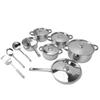 Kitchen Cookware Set Stainless Steel Pots Pans Set with Soup Pot Saute Pan Lids for Home Cooking