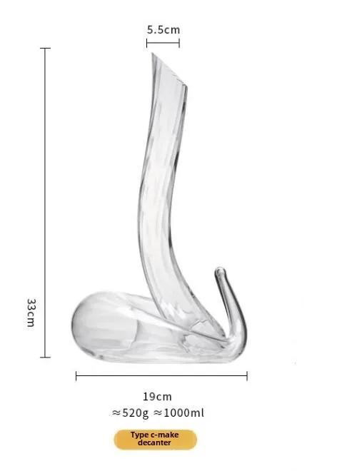 Caraffa in Vetro Soffiato Artificialmente a Forma di Serpente Separatore di Vino Articoli da Bar Caraffa Senior Dispenser Domestico per Vino 1000ml