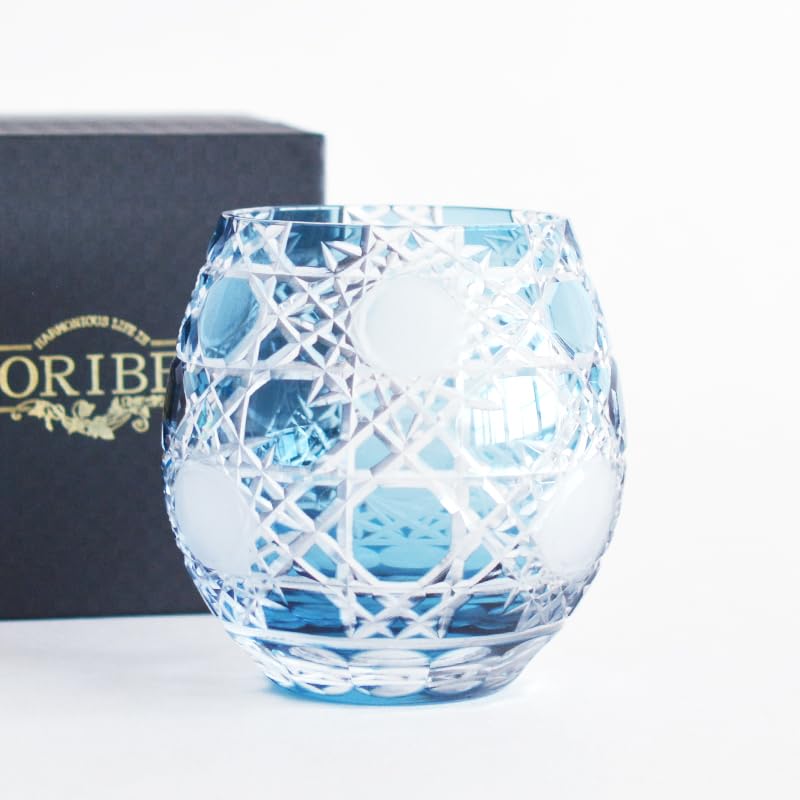 

Oribe Kiriko Old Glass Lattice Blue 360ml Gift Boxed