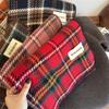 Autumn and winter warm scarf British Christmas plaid red scarf for couples and couples to increase shawl scarf