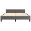 Bed Frame with Headboard Gray 140 x 190 cm Faux Leather