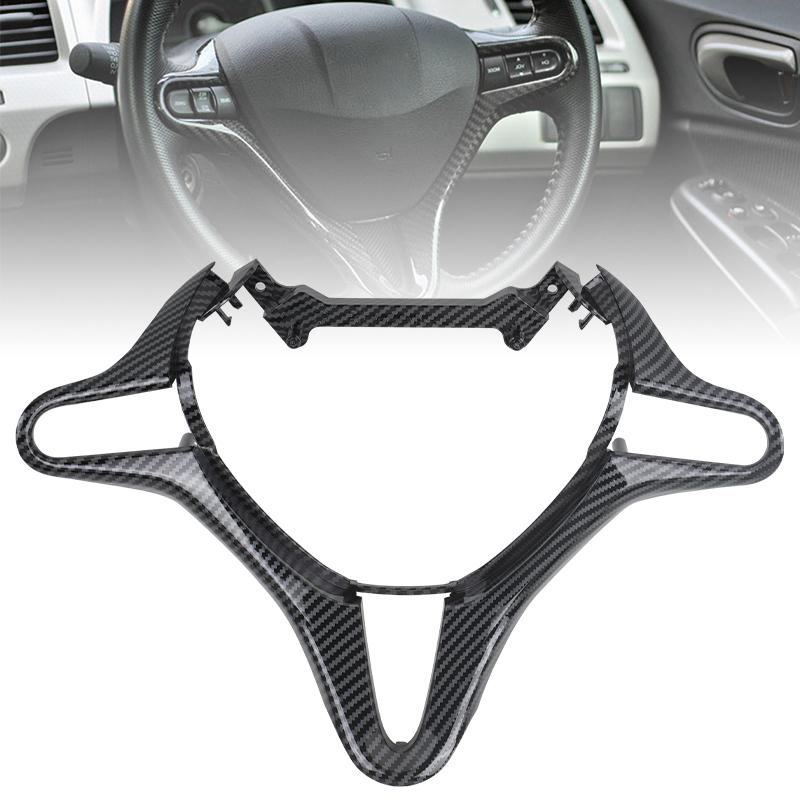 78540-SVA-TXW Steering Wheel Decorative Trim Carbon Fiber Style Cover For Honda Civic 8th FD2 2006 2007 2008 2009 2010 2011