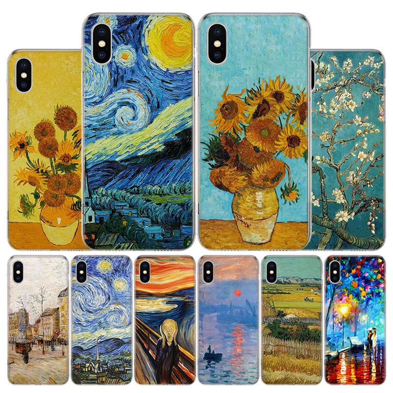 

Чехол для телефона с масляной живописью Ван Гога для Apple iPhone 11 12 13 14 Pro 7 XR X XS Max 6 6S 8 Plus + Mini 5 SE, мягкий чехол с принтом iPhone 11
