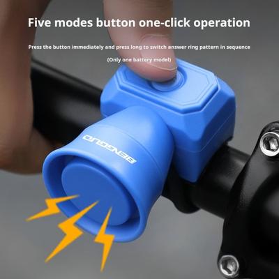 Electric Bike Horn 120dB Loud Sound IPX4 Waterproof USB Rechargeable Mini MTB Road Mountain Bicycle Handlebar Alarm Bell Bike Accessories