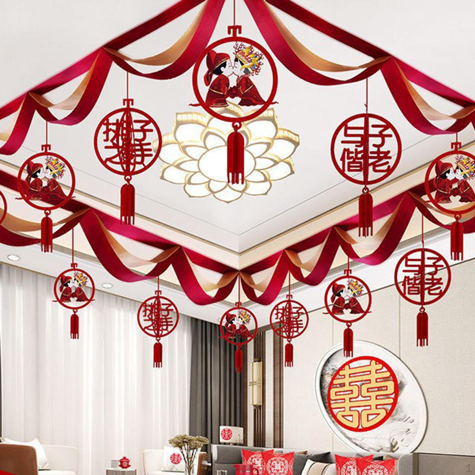 

Свадебные украшения Жених и невеста Подвески Красный подвесной орнамент Китайское искусство латте Zhizizhishou