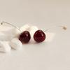 New Eternal Petal Cherry Cherry Earrings, Burgundy Cherry Earrings, Earrings, Cute Fruit Earrings E1809