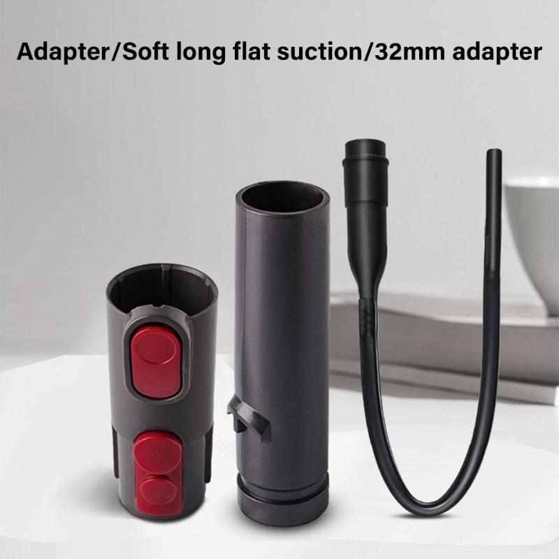 Vacuum Cleaner Replacement 32mm Vacuum Accessory Kit Flat Suction Tube Conversion Head for V10 Vacuum Cleaner