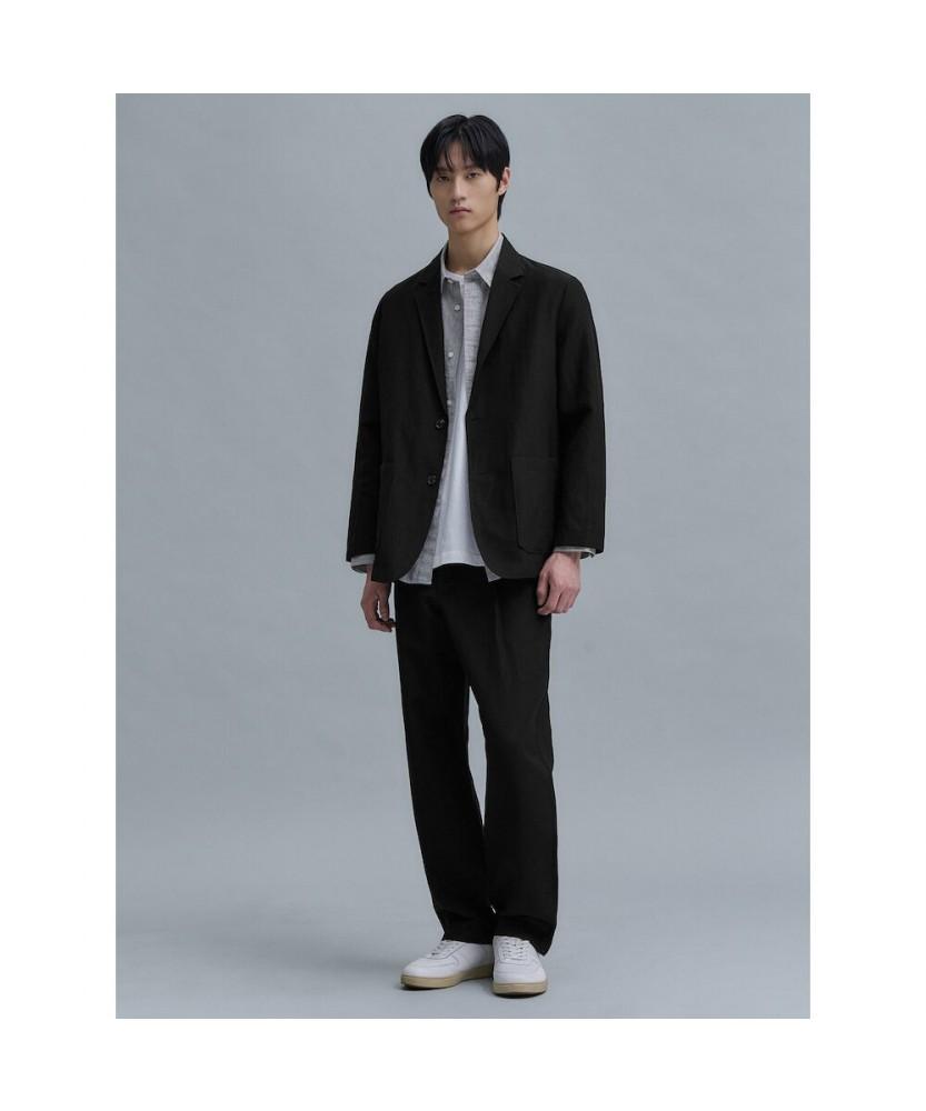 SHIFT.G Wool Linen Editor Setup Pants Black