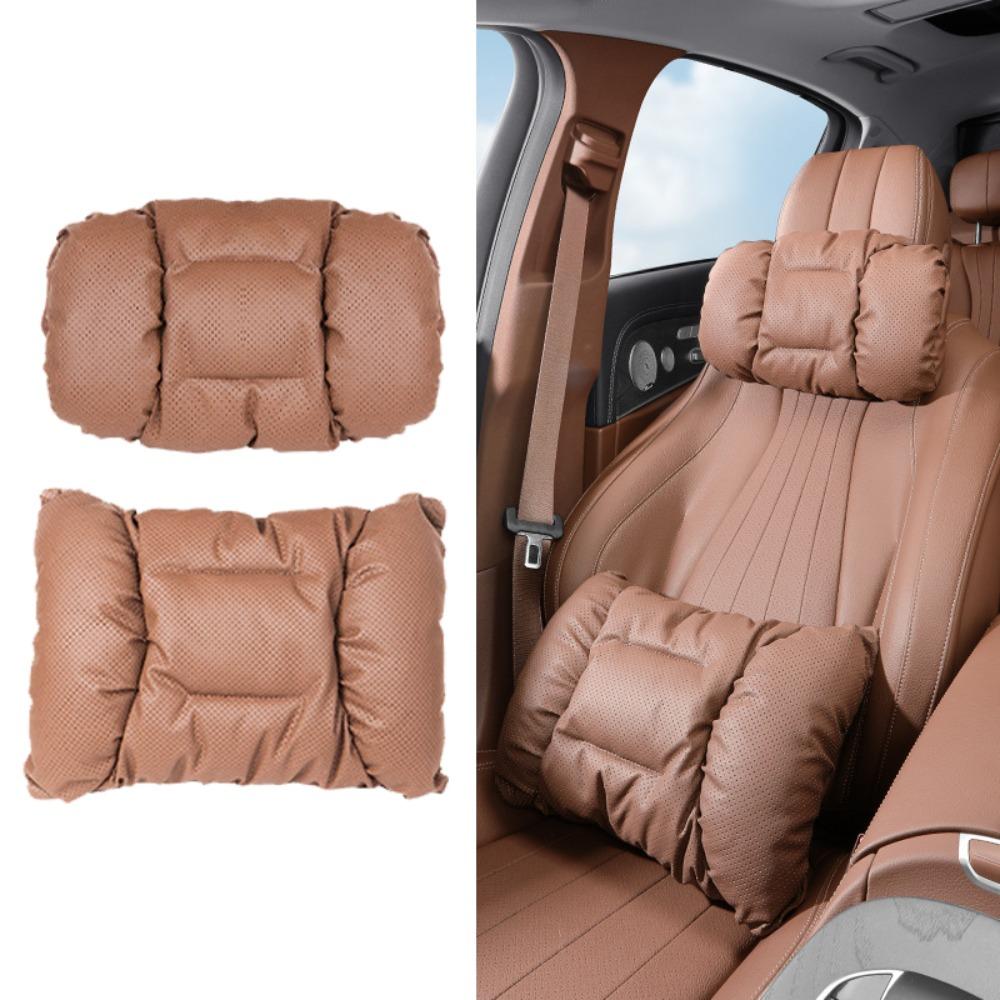 Practical Bubble Cotton Car Seat Cushion Multifunctional Anti-Stain Car Headrest Support Breathable Leather Neck Pillow